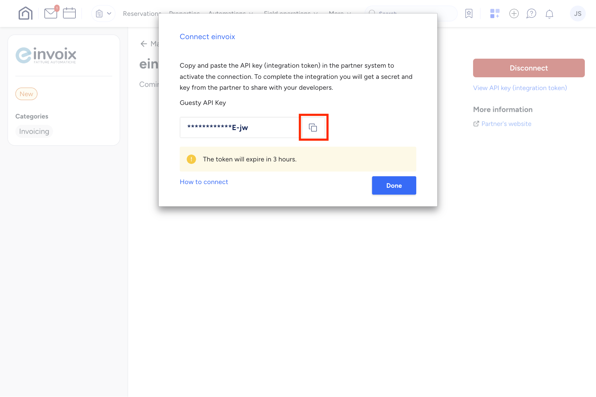 Guida Einvoix | Copy Token Guesty