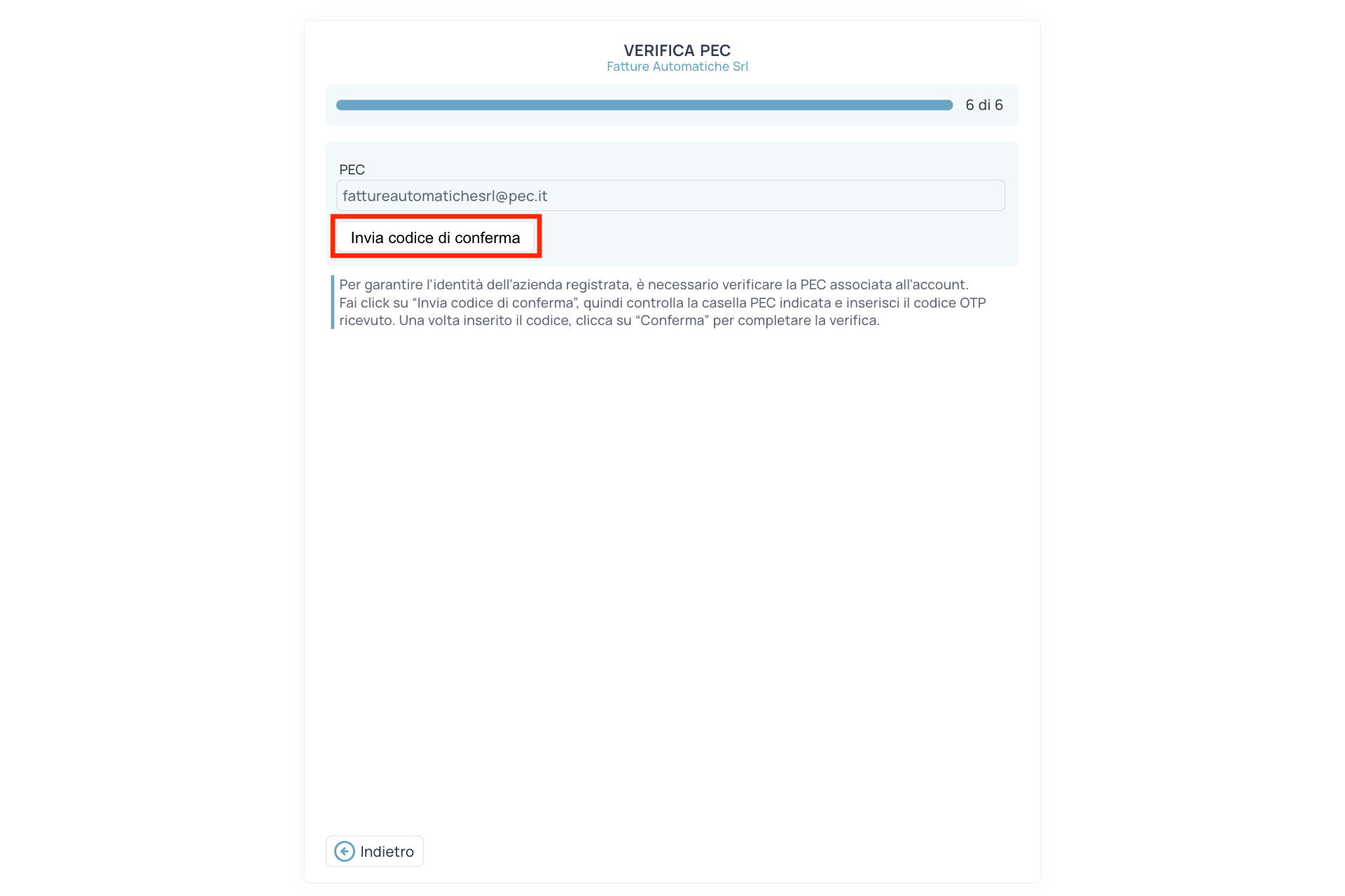 Guida Einvoix | Verifica PEC