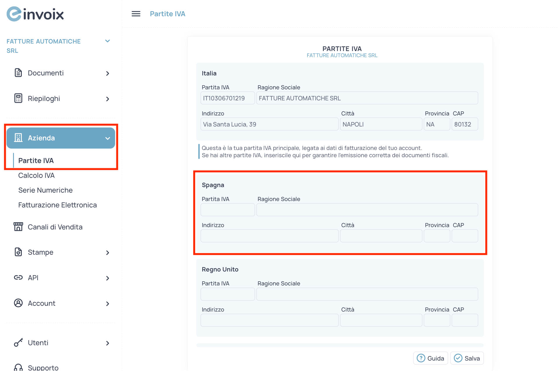 Guida Einvoix | Partite IVA Europee
